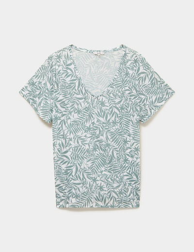 T-shirt manches courtes ecru femme grande taille