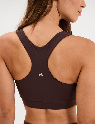 Brassi&egrave;re de sport dos nageur marron fonc&eacute; femme