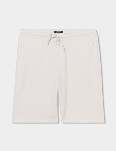 Short de jogging droit Liberto ecru homme
