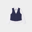 Ensemble 3 pi&egrave;ces chemise veste noeud bleu marine gar&ccedil;on
