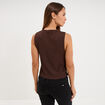 Veston gaufr&eacute; ajust&eacute; boutonn&eacute; col en V marron fonc&eacute; femme