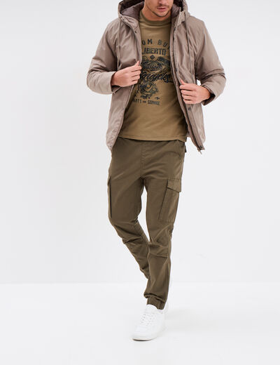 Pantalon cargo slim coton Liberto vert kaki homme