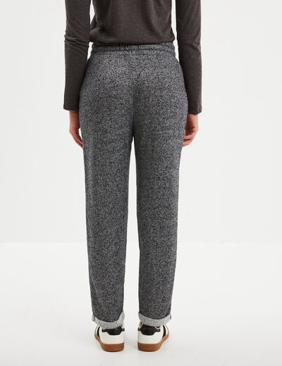 Pantalon jogging taille haute gris femme