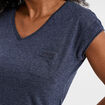 T-shirt col v poche poitrine Creeks bleu marine femme