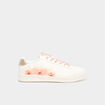 Tennis basses &agrave; lacets orange corail femme