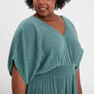Robe longue en plumetis taille smockée vert foncé femme grande taille