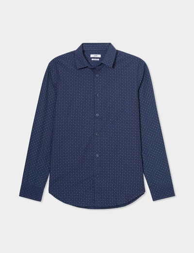 Chemise droite repassage facile bleu marine homme