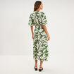Robe longue col V taille &eacute;lastiqu&eacute;e vert kaki femme
