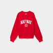 Sweat oversize logo NAF NAF brod&eacute; rouge femme