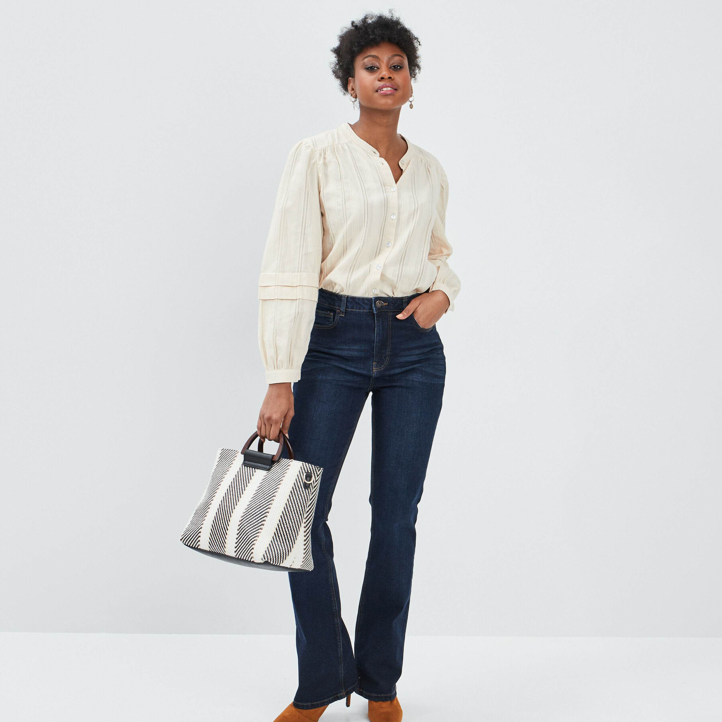 Jean bootcut taille haute pas on sale cher
