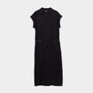 Robe midi col polo et ceinture Liberto noir femme
