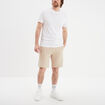 Short jogging molletonné droit beige homme