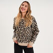 Pull col rond &agrave; manches longues beige clair femme