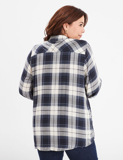 Chemise fluide manches longues bleu marine femme grande taille