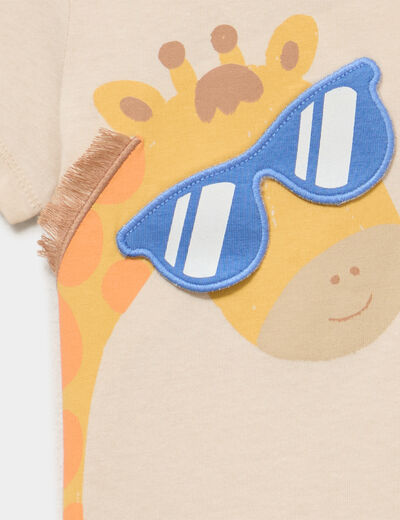 T-shirt manches courtes coton sable b&eacute;b&eacute; gar&ccedil;on