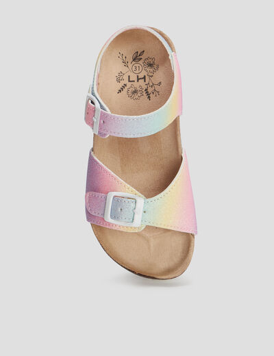 Sandales à paillettes multicolore fille