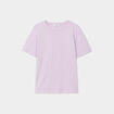 T-shirt col rond manches courtes coton violet clair femme