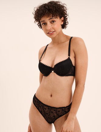 Soutien-gorge corbeille padd&eacute; noir femme