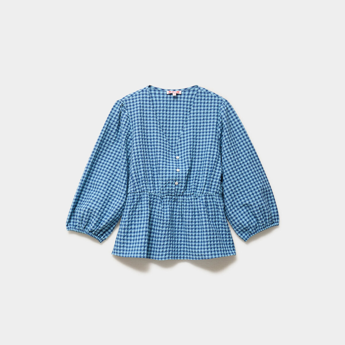 Blouse manches 3/4 bouffantes blanc femme