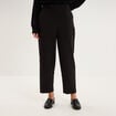 Pantalon barrel taille haute 7/8&egrave;me noir femme