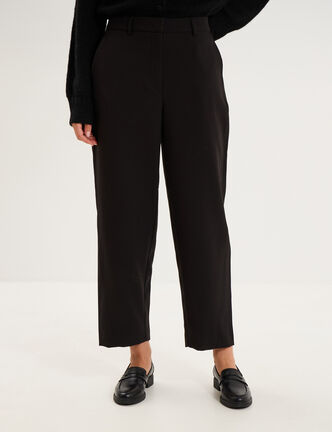 Pantalon barrel taille haute 7/8&egrave;me noir femme