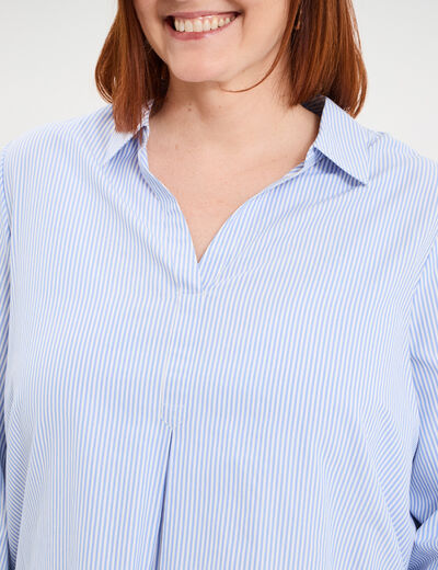 Blouse col en V &agrave; revers blanc femme grande taille