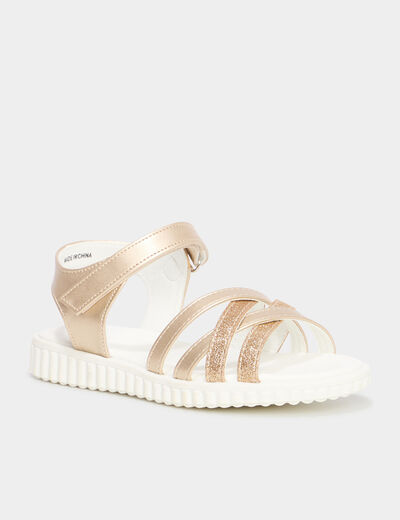 Sandales semelles plates jaune or fille