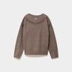 Pull perles et strass manches longues taupe femme