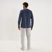 Ensemble pyjama velours t-shirt pantalon bleu homme