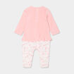 Dors-bien effet velours manches longues rose poudrée bébé fille
