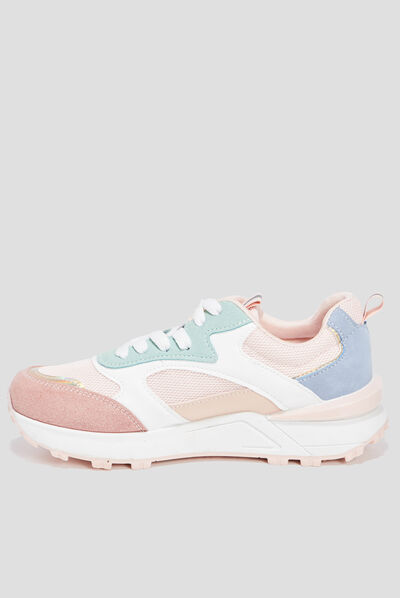 Baskets running bi-matière Creeks multicolore femme