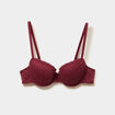 Soutien-gorge corbeille padd&eacute; dentelle bordeaux femme