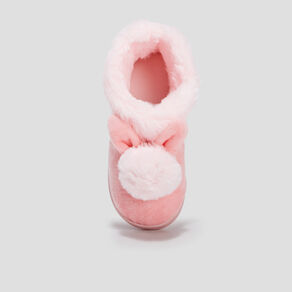 Chaussons avec pompons rose fille