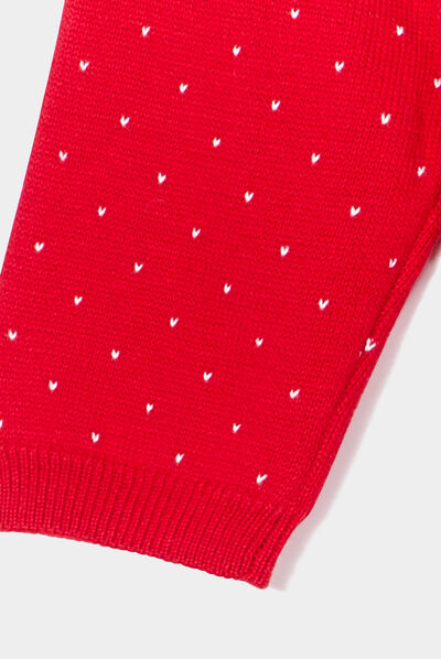 Robe pull de Noël épaule boutonnée coton rouge bébé fille