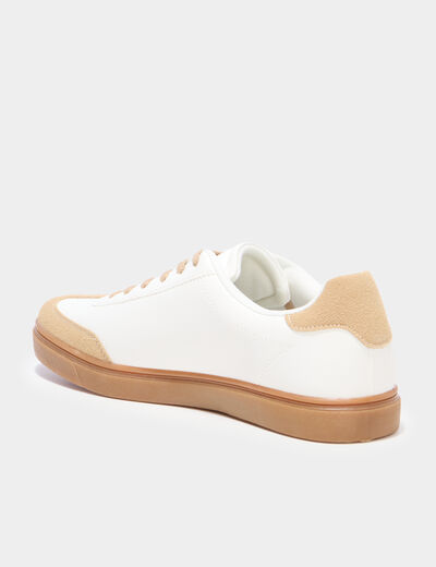 Tennis basses &agrave; lacets blanc homme