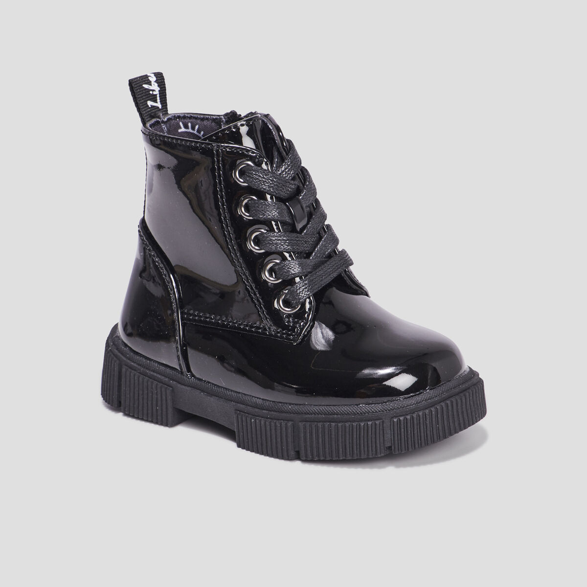Bottines vernies à lacets Liberto noir bébé fille