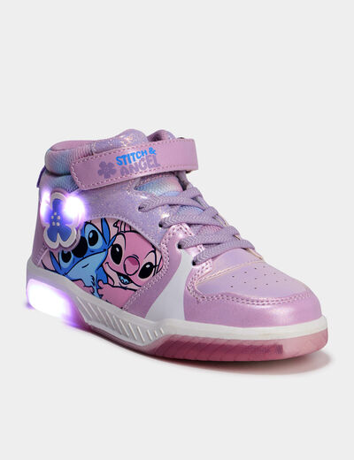 Baskets montantes lumineuses Stitch violet fille