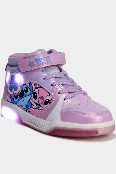 Baskets montantes lumineuses Stitch violet fille