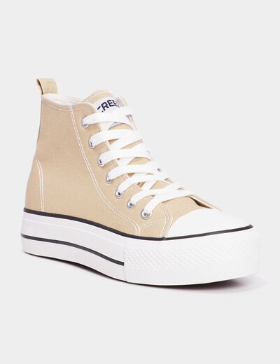 Baskets montantes à lacets Creeks sable femme