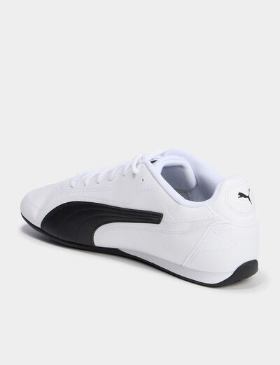 Tennis basses à lacets en cuir Puma blanc homme