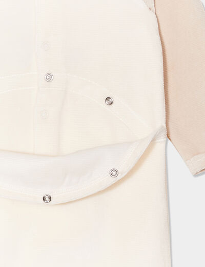 Dors-bien avec manches longues boutonné beige bébé