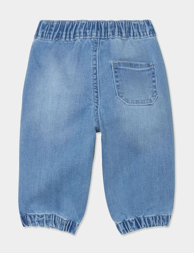 Jeans jogger bas élastiqué coton denim bleach bébé garçon