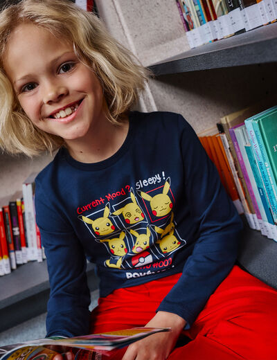 Ensemble pyjama coton Pokémon Pikachu bleu marine garçon