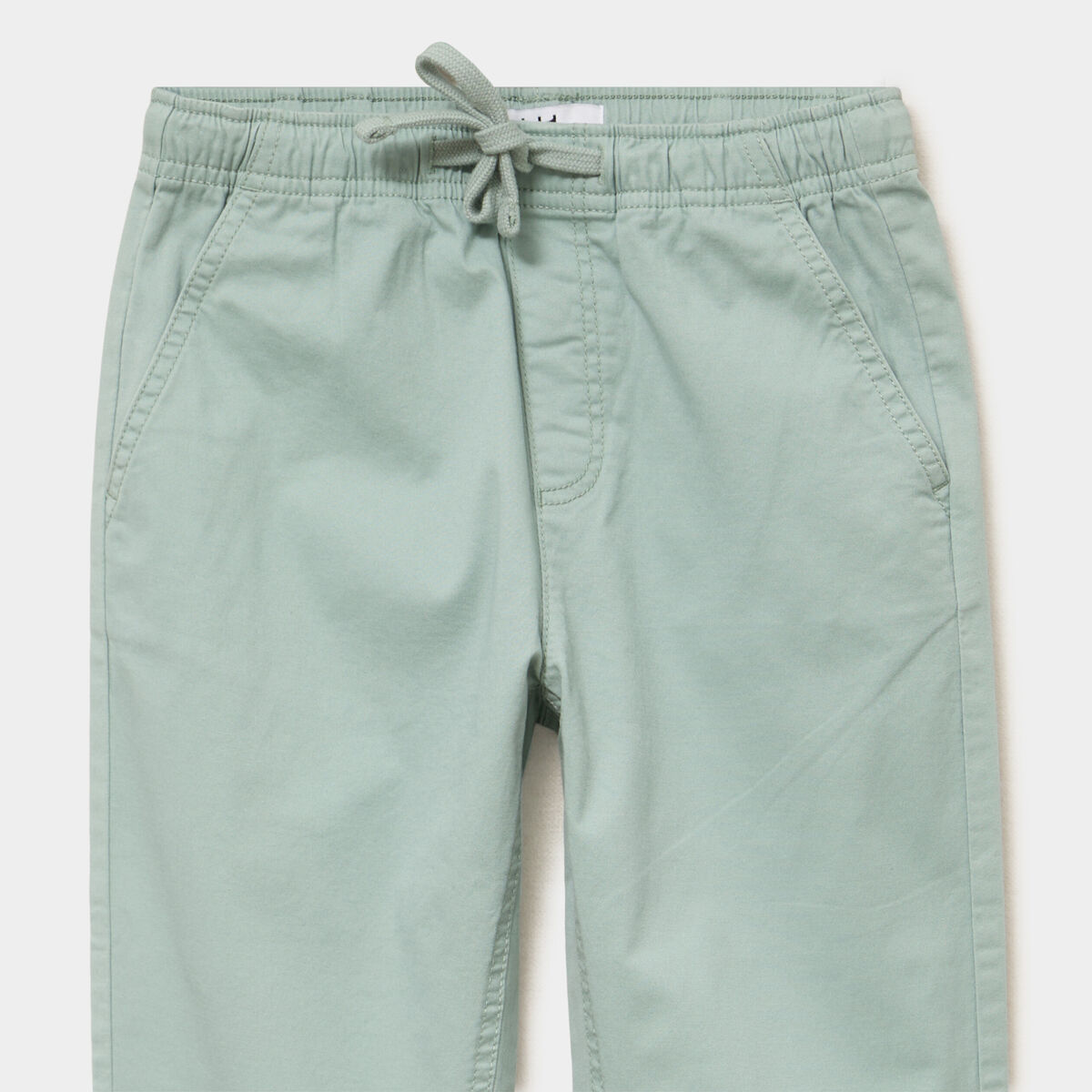 Pantalon chino droit taille ajustable vert pastel gar&ccedil;on