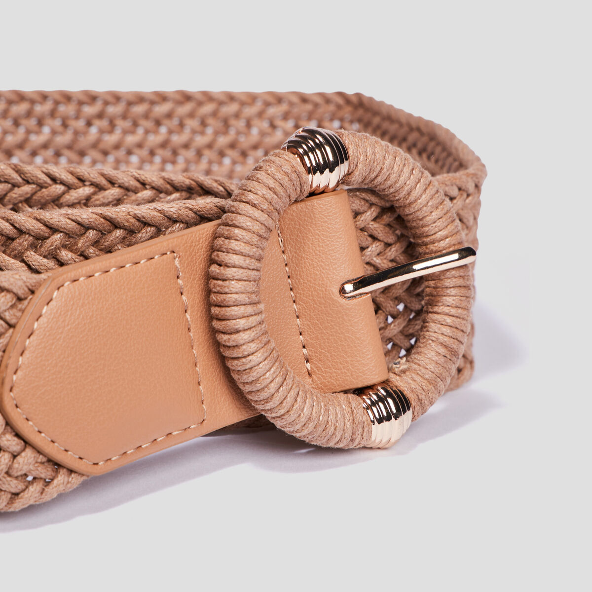 Ceinture tress&eacute;e sable femme