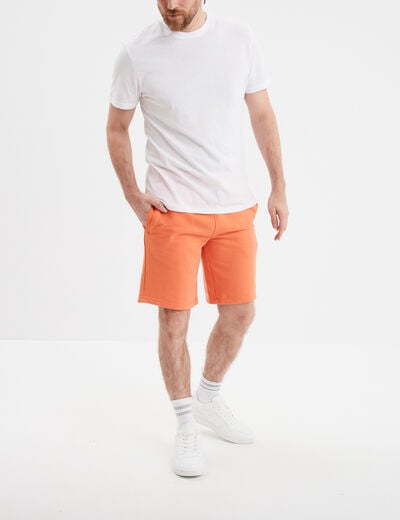 Short de jogging droit à coulisse orange homme