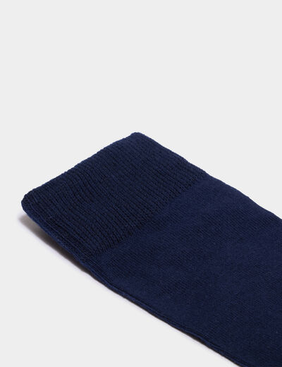 Lot 5 paires chaussettes m&eacute;lange coton bleu marine homme