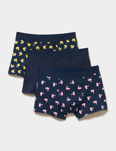 Lot 3 boxers coton majoritaire bleu marine homme