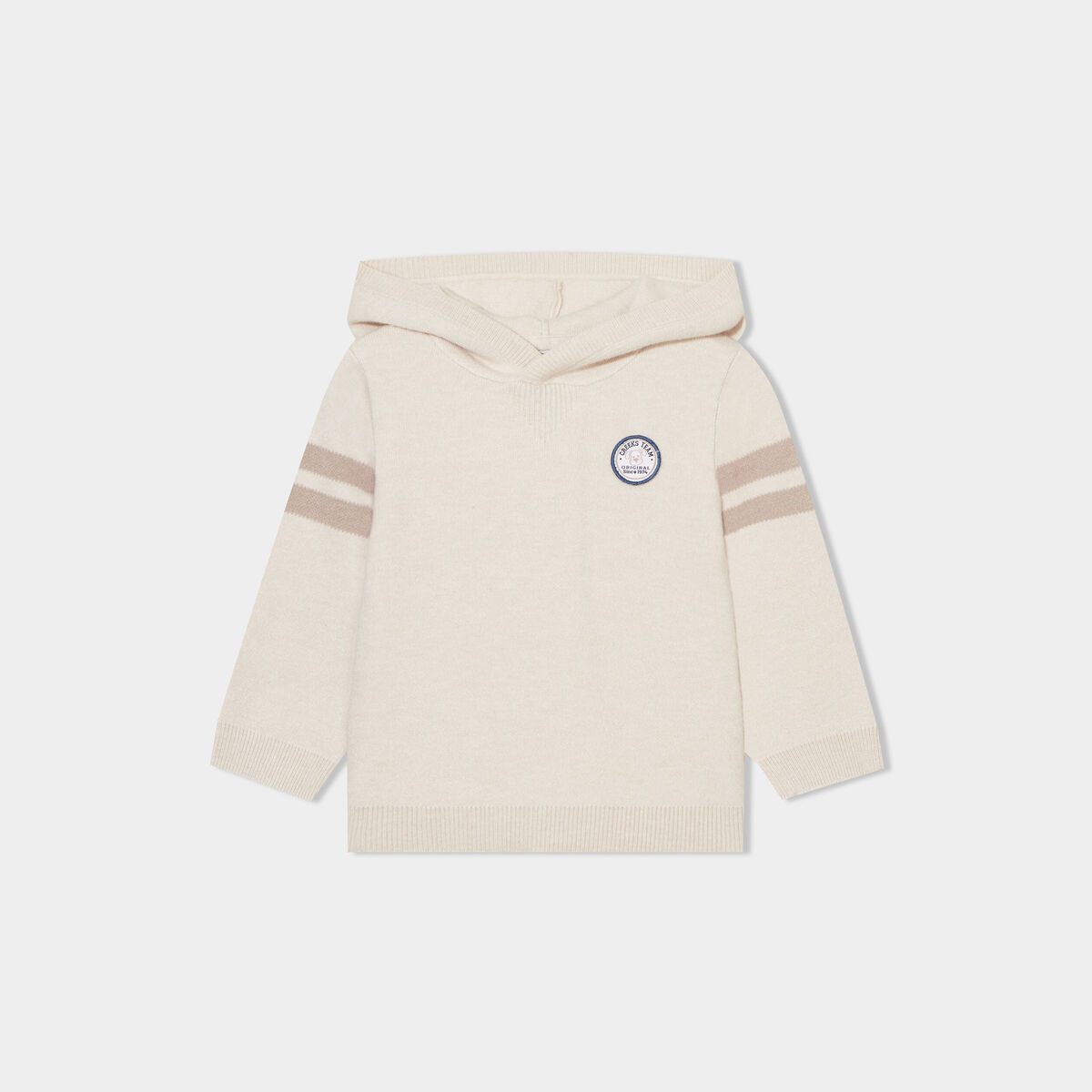 Pull à capuche manches longues Creeks beige bébé garçon