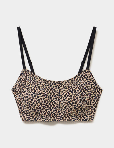Soutien-gorge brassi&egrave;re bandeau padd&eacute; marron femme